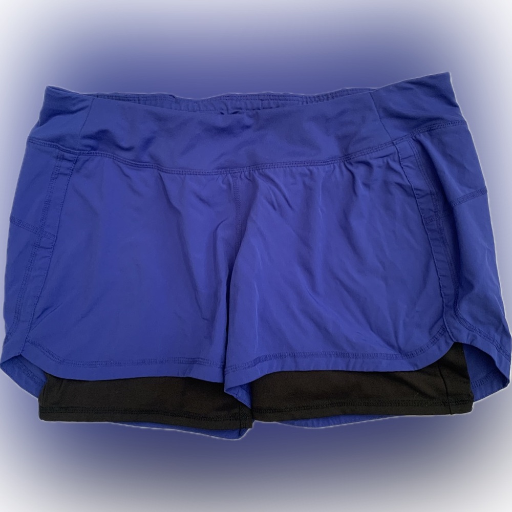 Old Navy 2-IN-1 low waist key pocket blue & black shorts LG Old Navy Active